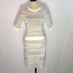 A.L.C. Silhouette Dress Black and White Stripes